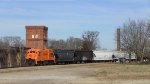 PICK 9504 / U18B mixed freight in front of an old textile mill